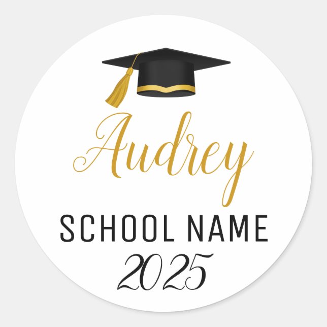 Graduation Class of 2025 Labels/Graduation Party  Classic Round Sticker (Front)