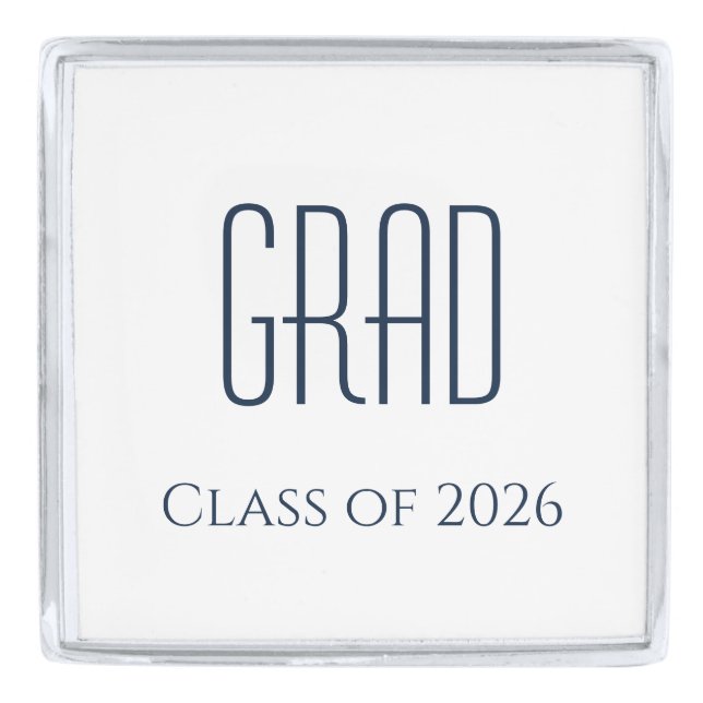 Graduation Class of 2025 Minimalist  Silver Finish Lapel Pin (Front)