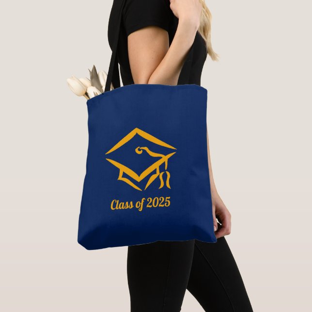 Graduation Class of 2025 NVYGLD Customize Year Tote Bag (Close Up)