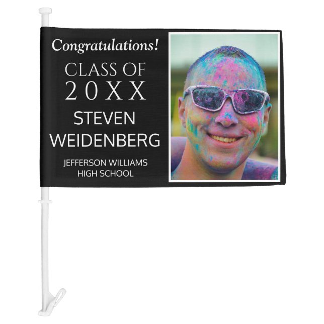 Graduation Class of 2025 Photo Congrats Car Flag (Front)