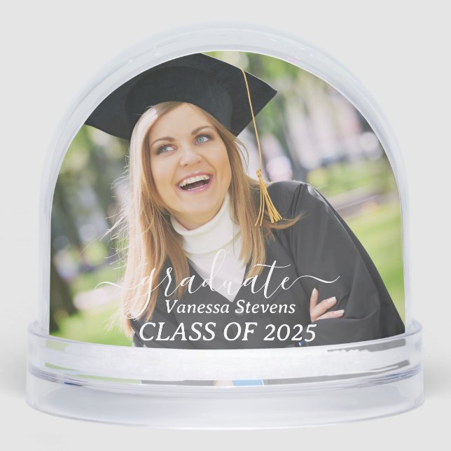 Graduation Class of 2025 Photo Snow Globe (Front)