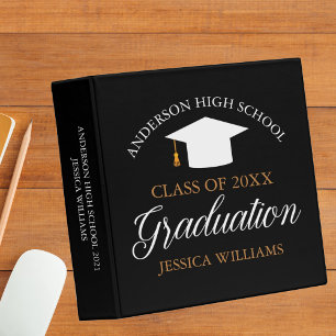 Graduation Class of 2025 Senior Black Photo Album 3 Ring Binder