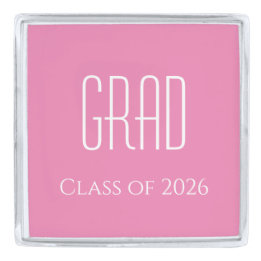 Graduation Class of 2025 Simple Pink  Silver Finish Lapel Pin