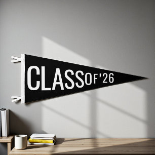 Graduation Class Of 2026 Black Pennant Flag