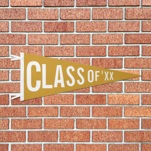 Graduation Class Of 2026 Custom Gold Pennant Flag