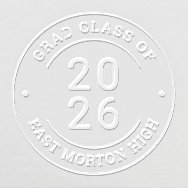 Graduation Class of 2026 Custom School Name Embosser (Design)
