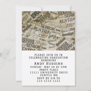 Graduation Class Of 2026 Graduate Peace Out Black Invitation