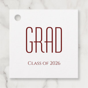Graduation Class of 2026 Modern Minimalist  Favor Tags