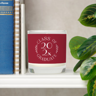 Graduation Class of 2026 Name School Burgundy Red Scented Candle
