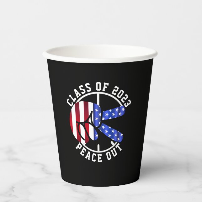 Graduation Class Of 2026 Peace Out Graduate Party Paper Cups (Front)