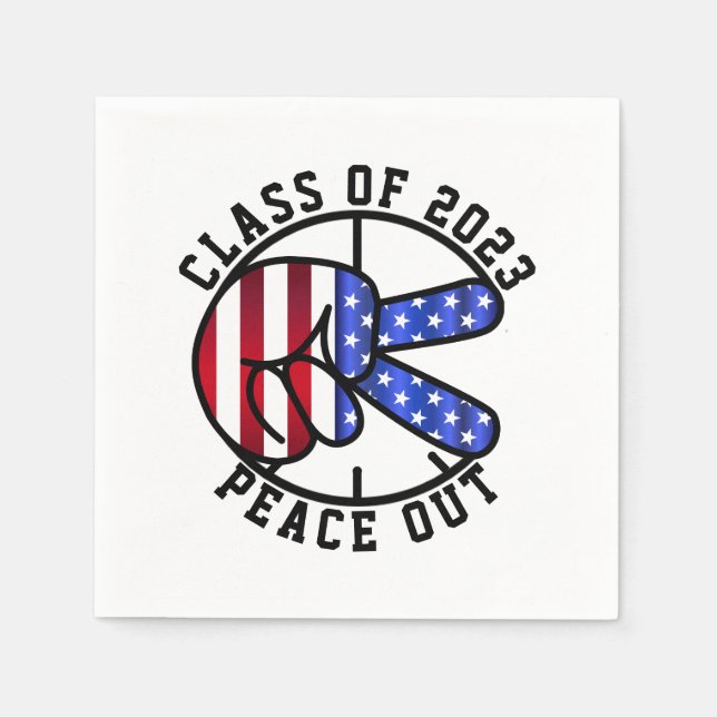 Graduation Class Of 2026 Peace Out Party Supplies Napkins (Front)