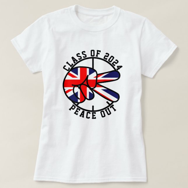 Graduation Class Of 2026 Peace Out UK Graduate  T-Shirt (Design Front)