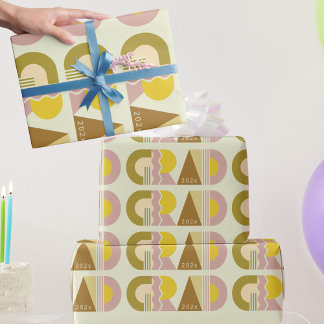Graduation class of 2026 retro wrapping paper