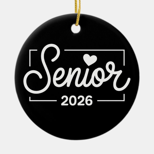Graduation Class Of 2026 Senior Heart Graduate Ceramic Ornament (Front)