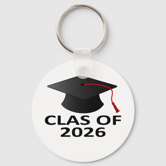 Graduation Class of 2026 T-Shirt.png Keychain (Front)