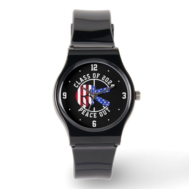 Graduation Class Of 2026 USA Peace Out Keepsake E Watch (Front)