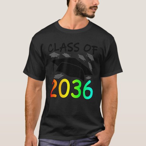 Graduation Class Of 2036 Hand Prints Space Pre K 1 T_Shirt