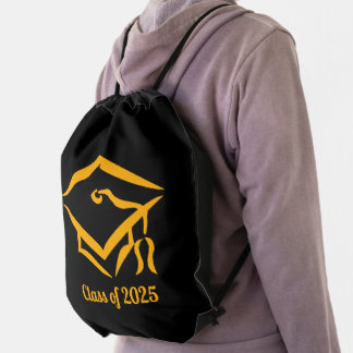 Graduation Class of 20?? BLKGLD Customize Year Drawstring Bag