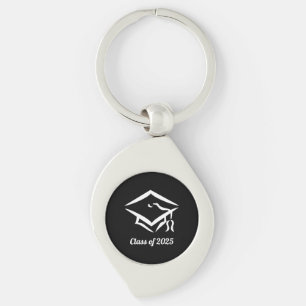 Graduation Class of 20?? BLKWHT Customize Year Keychain