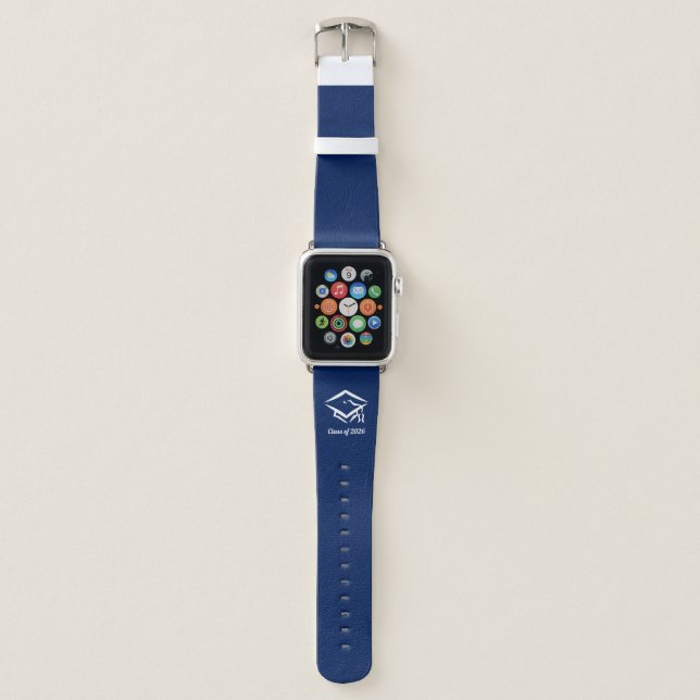 Graduation Class of 20?? BLUCLWHT Customize Year Apple Watch Band (Front)