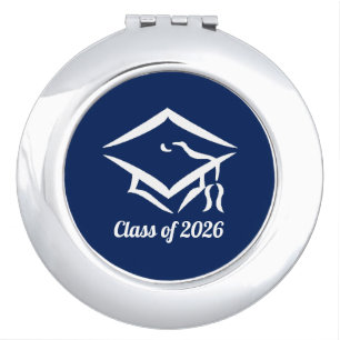 Graduation Class of 20?? BLUCLWHT Customize Year Compact Mirror