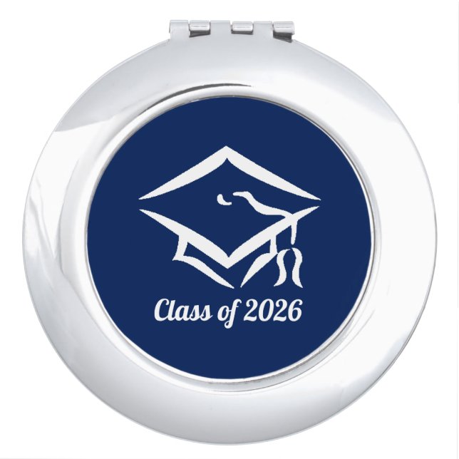 Graduation Class of 20?? BLUCLWHT Customize Year Compact Mirror (Front)