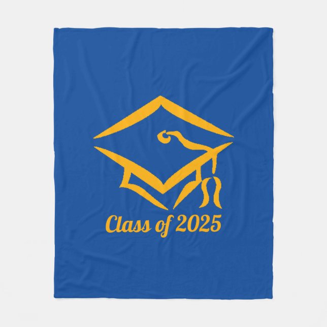 Graduation Class of 20?? BLUGLD Customize Year Fleece Blanket (Front)