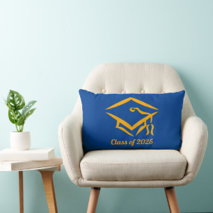 Graduation Class of 20?? BLUGLD Customize Year Lumbar Pillow