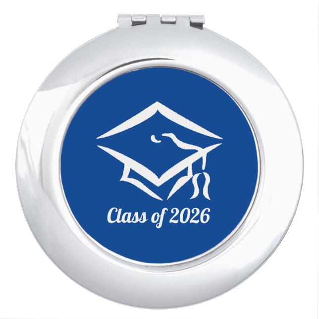 Graduation Class of 20?? BLUWHT Customize Year Compact Mirror (Front)