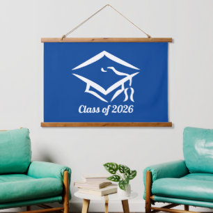 Graduation Class of 20?? BLUWHT Customize Year Hanging Tapestry