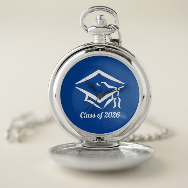 Graduation Class of 20?? BLUWHT Customize Year Pocket Watch (Inside)