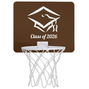 Graduation Class of 20?? BRNWHT Custom Year Name Mini Basketball Hoop