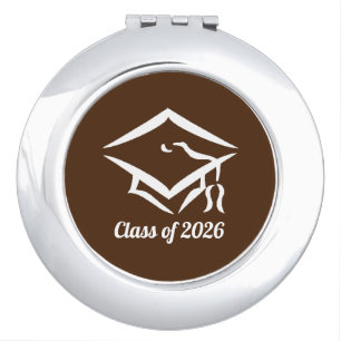 Graduation Class of 20?? BRNWHT Customize Year Compact Mirror