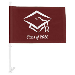 Graduation Class of 20?? BURWHT Customize Year Car Flag