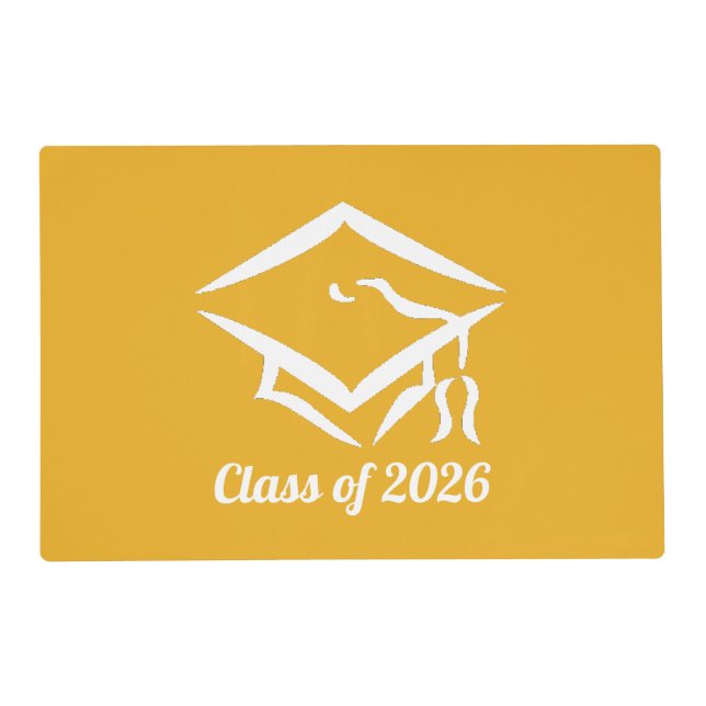 Graduation Class of 20?? GLDWHT Customize Year Placemat (Front)