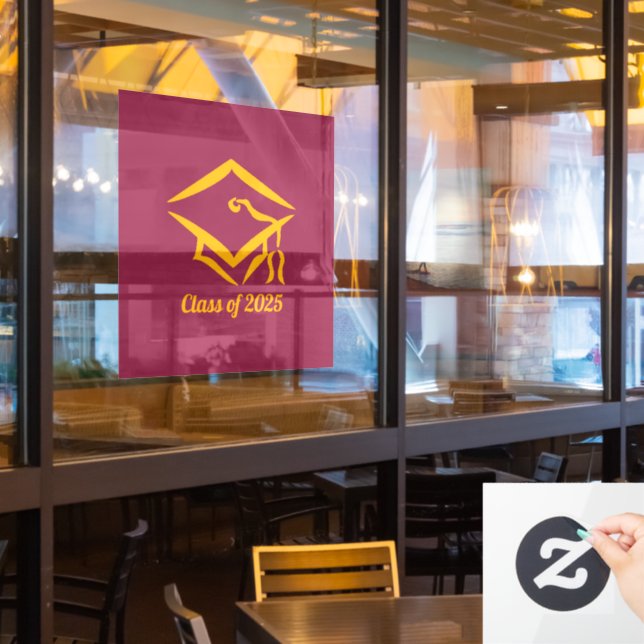 Graduation Class of 20?? MRNGLD Customize Year Window Cling (Restaurant Window)