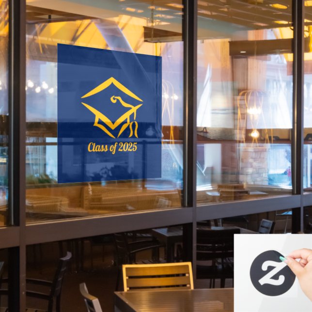 Graduation Class of 20?? NVYGLD Customize Year Window Cling (Restaurant Window)