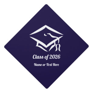 Graduation Class of 20?? NVYWHT Custom Year Name Cap Topper