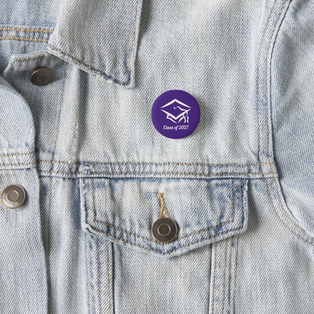 Graduation Class of 20?? PURWHT Customize Year Button (In Situ)
