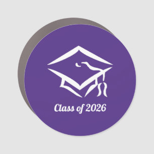 Graduation Class of 20?? PURWHT Customize Year Car Magnet