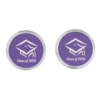 Graduation Class of 20?? PURWHT Customize Year Cufflinks