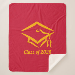 Graduation Class of 20?? REDGLD Customize Year Sherpa Blanket