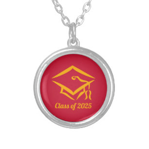 Graduation Class of 20?? REDGLD Customize Year Silver Plated Necklace