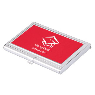 Graduation Class of 20?? REDWHT Custom Year Name Business Card Case