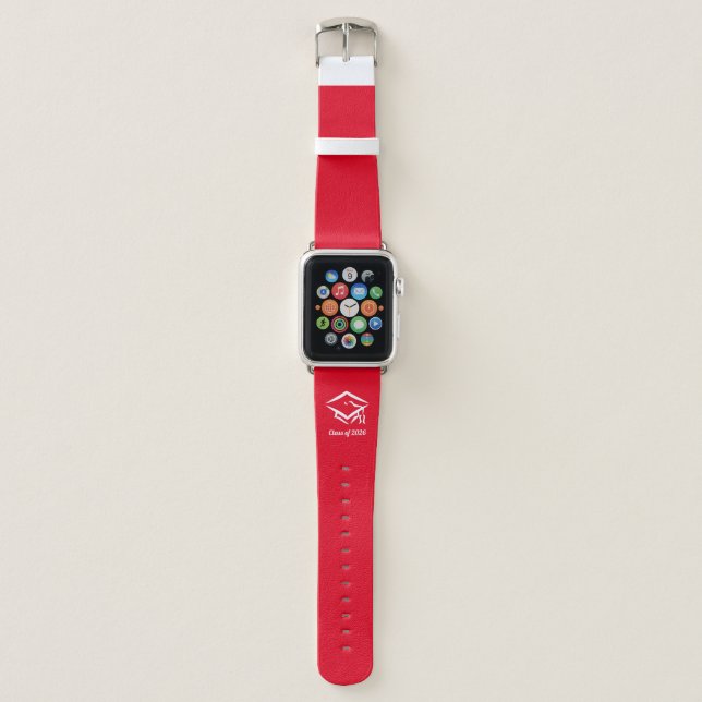 Graduation Class of 20?? REDWHT Customize Year Apple Watch Band (Front)