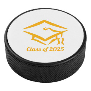 Graduation Class of 20?? WHTGLD Custom Year Name Hockey Puck