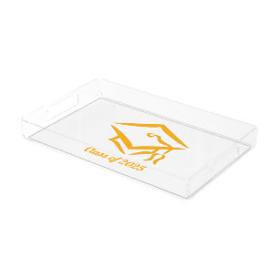 Graduation Class of 20?? WHTGLD Customize Year Acrylic Tray