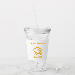 Graduation Class of 20?? WHTGLD Customize Year Acrylic Tumbler