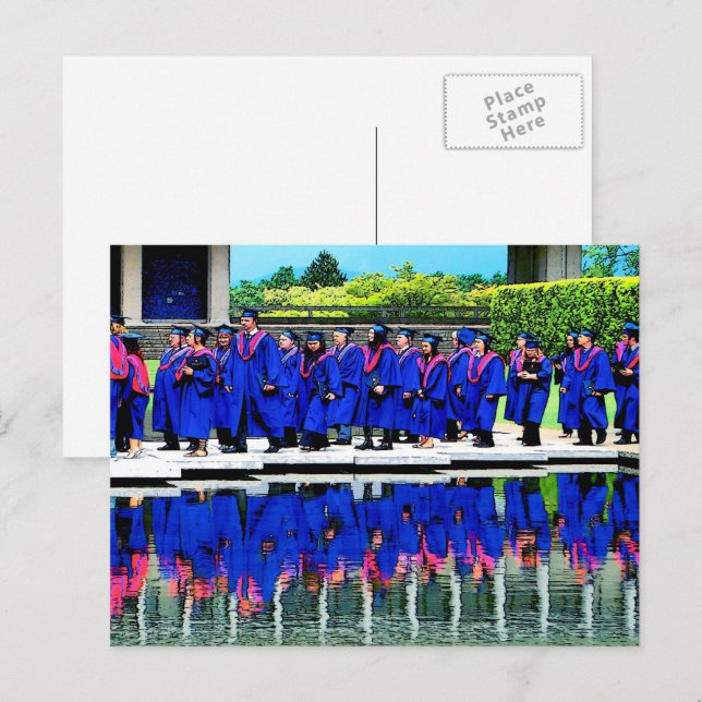 Graduation Class of 20XX by Water Announcement Postcard (Front/Back)