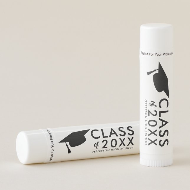 Graduation Class of 20XX Custom School Name Year Lip Balm (Front)